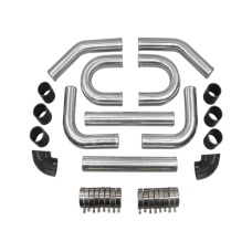 Universal 2.5" Aluminum Intercooler Piping Kit Tube Supercharger Kit for Civic CRX Universal 2.5" Aluminum Intercooler Piping Kit Tube Supercharger Kit for Civic CRX